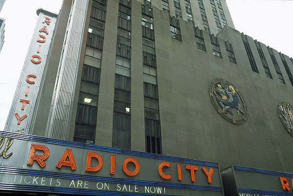 20067702. USA New York Manhattan Radio City Music Hall exterior on 6th Avenue