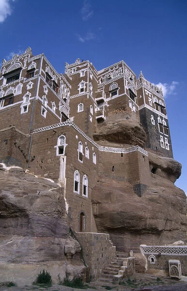 YEMEN, Wadi Dhahr Dar al-Hajar. Rock Palace built in the 1930is by Iman Yahya