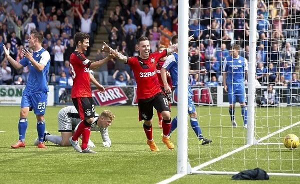 Rangers Barrie McKay: Celebrating Glory with a Goal at Queen of the South's Palmerston Park (Ladbrokes Championship)