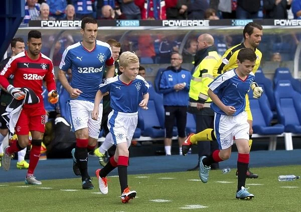 Scottish Cup Victory Celebration: Rangers Captain Lee Wallace and Mascots at Ibrox Stadium (2003)