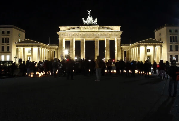 Brandenburg Gate in Berlin is seen before Earth Hour
