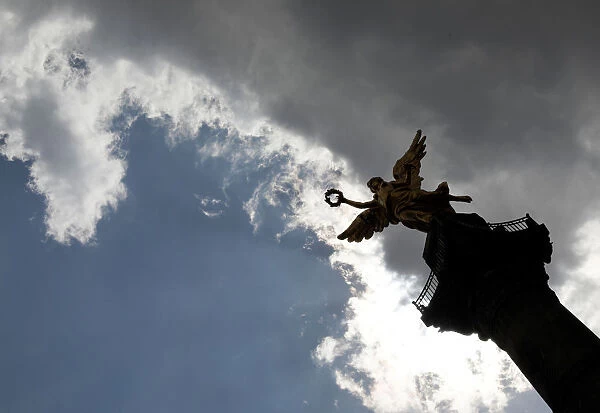 The monument of the Angel of Independence is seen along Reforma avenue in Mexico City