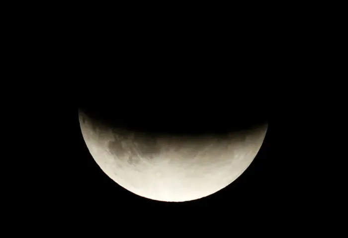 Framed Print : Partial Lunar Eclipse Print
