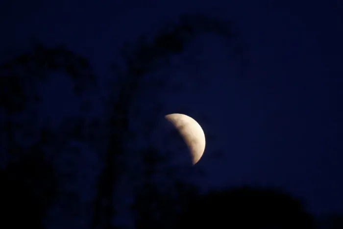 Framed Print : Print of a partial lunar eclipse over Brasilia Framed Print : Print of a partial lunar eclipse over Brasilia