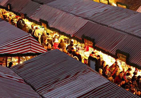 People visit Germanys oldest Christkindlesmarkt in Nuremberg