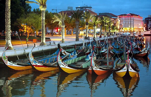 TRADITIONAL BOATS STAND ON ONE OF THE AVEIRO CITY CANALS