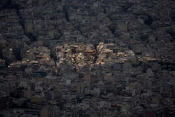 A view of the cityscape of Athens