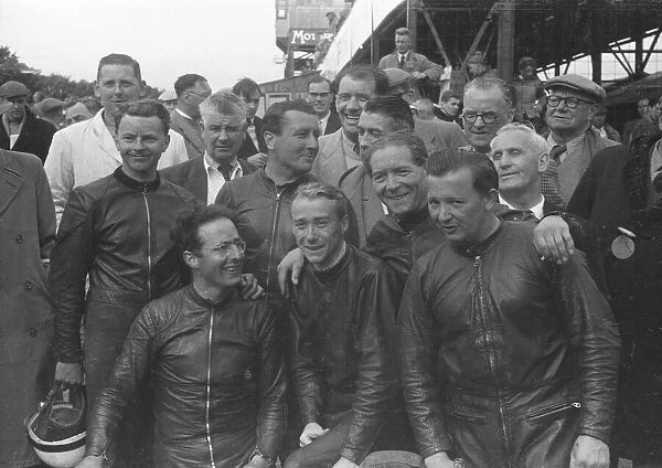 Jules Galliker, Florian Camathias, Fritz Hillebrand, Hans Strauss, Walter Schneider 1957 Sidecar TT