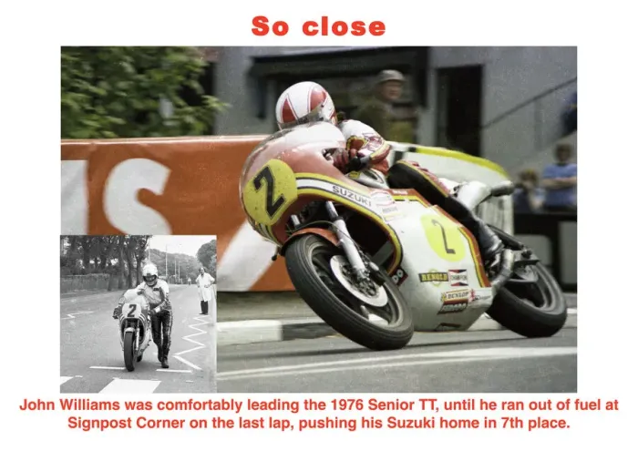 Framed Print : 1976 Senior TT Print: John Williams' Fuel-Stricken Suzuki Framed Print : 1976 Senior TT Print: John Williams' Fuel-Stricken Suzuki