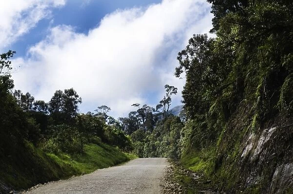 Highlands Highway running through rain forest at Tari Papua New Guinea