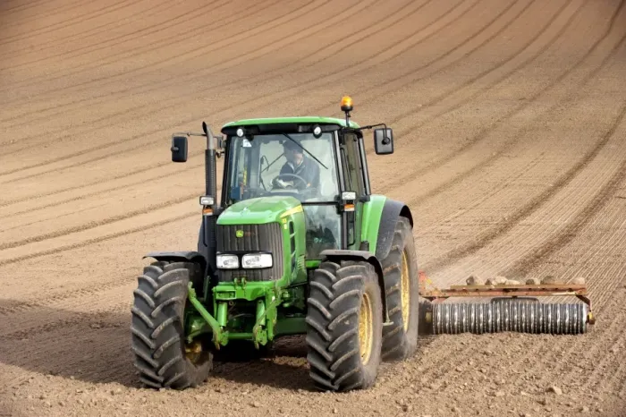 Framed Print : John Deere Tractor Pulling Soil Press Print Framed Print : John Deere Tractor Pulling Soil Press Print