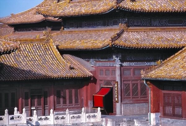 Asia, China, Beijing. The inner buildings of the Forbidden City, a World Heritage Site
