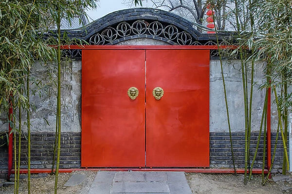 Asia; China; Beijing; Large Red Door entery at Summer Palace