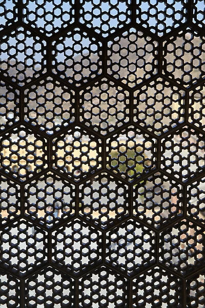 Asia, India, Amer. Lattice window screen at Amber Palace