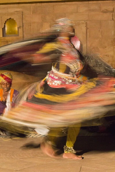 Asia, India, Rajasthan, Jaipur, Folk dancers and musicians. Editorial Only
