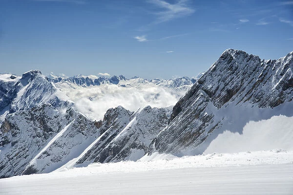 Bavarian Alps, Germany in winter, Zugspitze skiing area