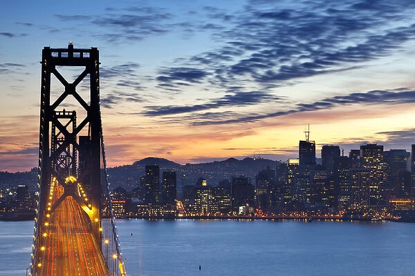 The Bay Bridge from Treasure Island in San Francisco, California, USA