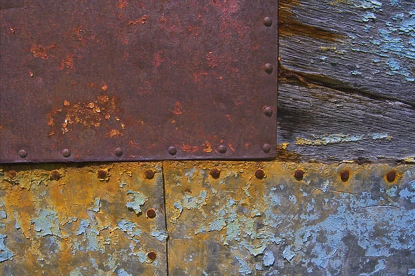 A detail from a beached fishing boat