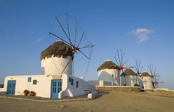 Beautiful windmills on the island of Mykonos, Greece