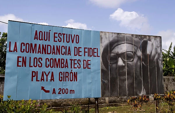 Billboard for Playa Giron Havana Provence near Bay of Pigs in Cuba