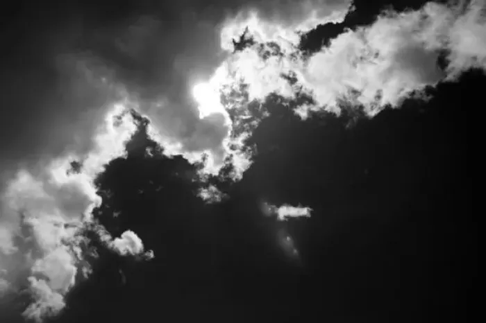 Framed Print : Black and White Print of Clouds with Silver Lining Framed Print : Black and White Print of Clouds with Silver Lining
