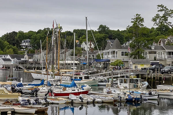Boats in harbor in Camden, Maine, USA