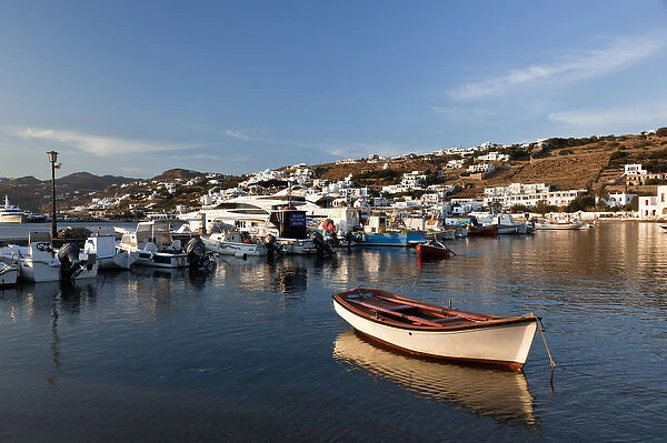 Boats in harbor, Chora, Mykonos, Greece