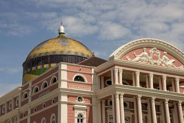 Brazil, Amazon, Manaus. Historic Manaus Opera House (aka Teatro Amazonas), circa 1882