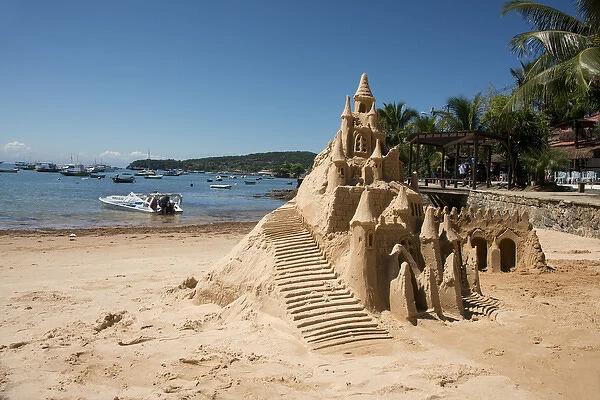 Brazil, state of Rio de Janeiro, Buzios. Sand castle on beach