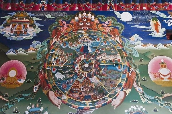 Buddhist mural, Trongsa Dzong, Bhutan