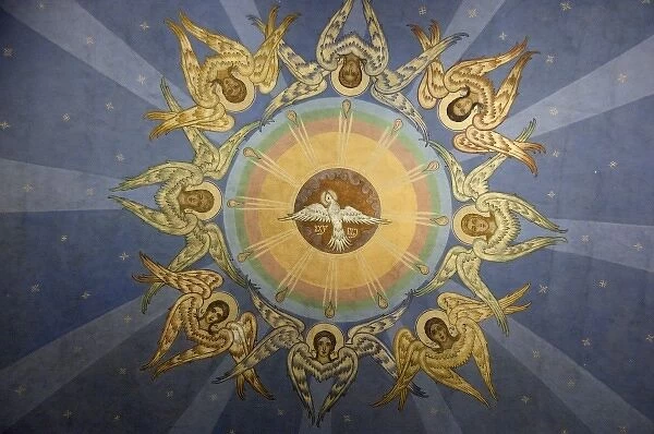 Bulgaria, Varna. Assumption of Virgin Mary Cathedral, Eastern Orthdodox. Historic ceiling frescos