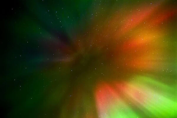 Canada, Manitoba, Winnipeg. Aurora borealis and stars