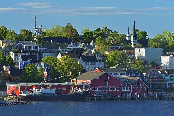 Canada, Nova Scotia, Lunenberg. Overview of town, a UNESCO World Heritage Site. Credit as