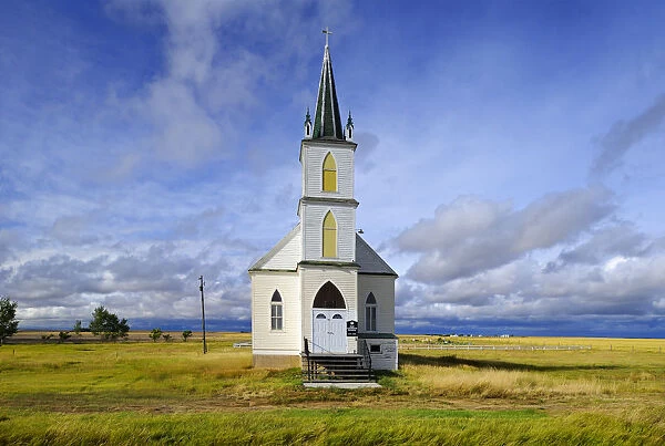 Canada, Saskatchewan, Droxford. Zion Lutheran Church on prairie