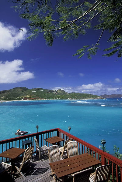 Caribbean, French West Indies, St. Barthelemy (St. Barts), St. Jean. Eden Roc Hotel view