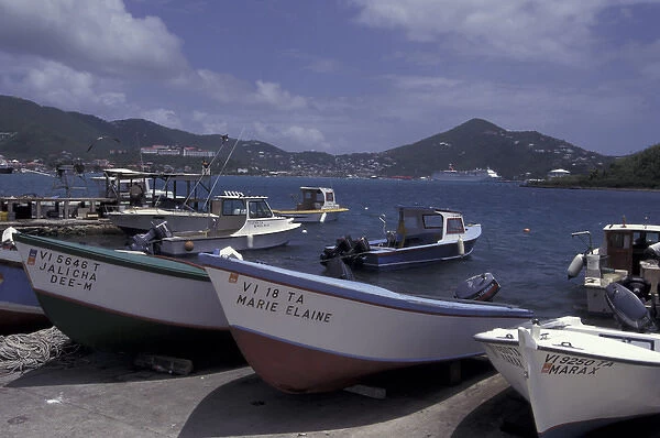 CARIBBEAN, St. Thomas, Charlotte Amalie Boats grounded on boat launch