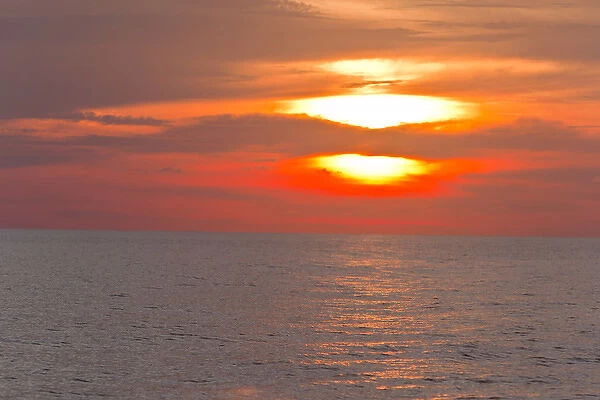 Caribbean. Sunset at sea