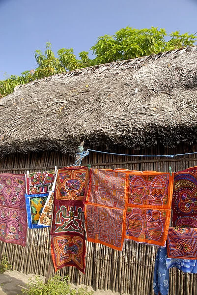 Central America, Panama, San Blas Islands (aka Kuna Yala). Colorful hand stitched