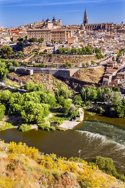 Churches Cathedral Medieval City Tagus River Toledo Spain