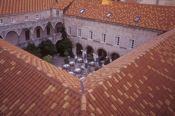 The courtyard of the former convent of Saint Claire. Old Town Dubrovnik. Croatia