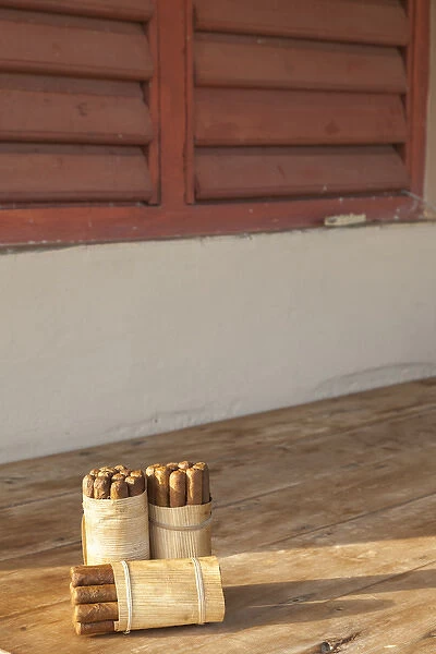 Cuba. Vinales. Handmade cigars are for sale at a home