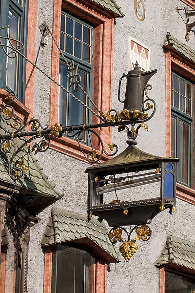 Decorative ornate metal store signs, Old Town, Innsbruck, Tyrol, Austria