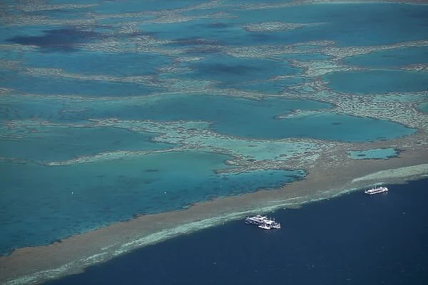 Diving platforms near reef, Great Barrier Reef, Queensland, Australia