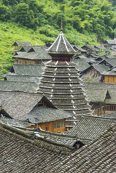 Dong village in the mountain, Zhaoxing, Guizhou Province, China