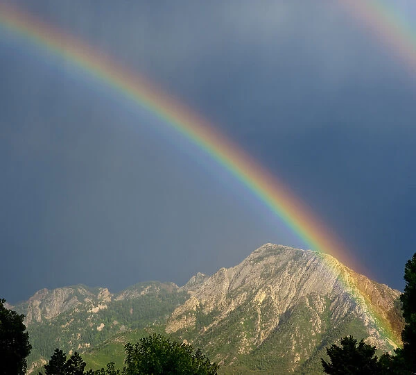 Double Rainbow over Mount Olympus, Mount Olympus Wilderness Area, Wasatch Mountains