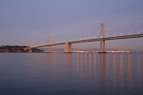 Dusk lighting Bay Bridge, San Francisco California