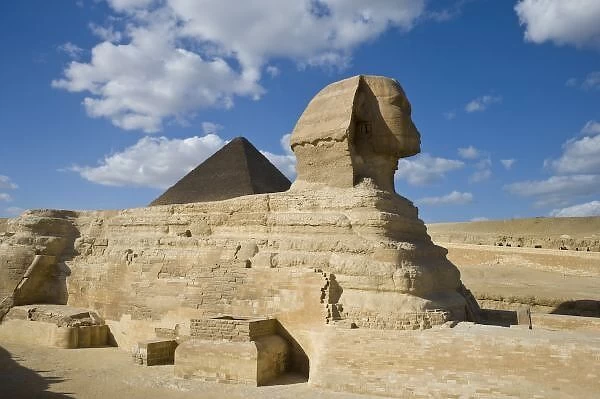 Egypt, Giza. The great Sphynx rises above the valley floor