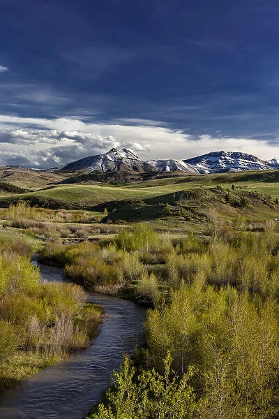 Elk Creek with fresh snow on Steamboat Mountain along the Rocky Mountain Front near