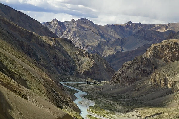 Eroded formation of mountain, Himalayas, Ladakh, India