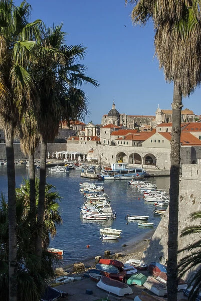 Europe, Croatia, Dubrovnik, boats in harbor